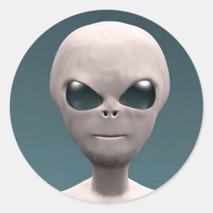 Graue Alien Runder Aufkleber