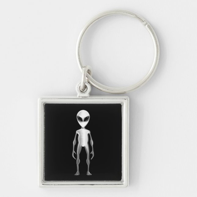 Graue Alien Schlüsselanhänger (Vorne)
