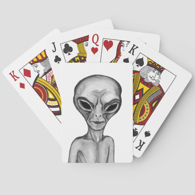Graue Alien Spielkarten (Rückseite)