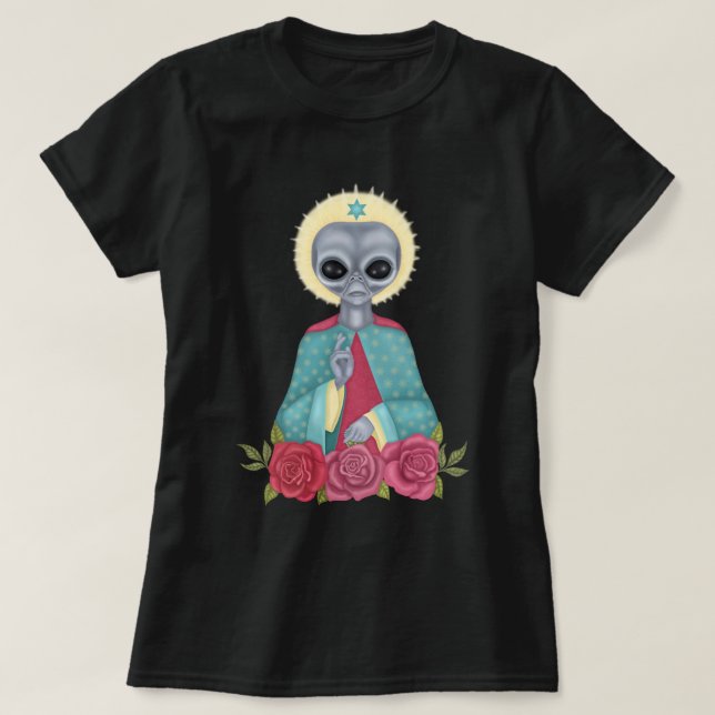 Graue Alien T-Shirt (Design vorne)