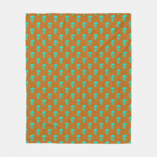 Graue anatomische Schädel-Punkte orange grün Fleecedecke