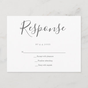 Graue Antwort Hochzeit rsvp Postkarten