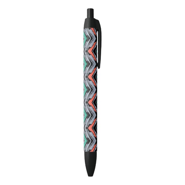 Graue, aquamarine und korallenrote Hand Kugelschreiber (Unterseite (Vertikal))