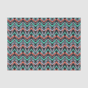 Graue, aquamarine und korallenrote Hand Seidenpapier