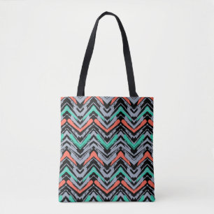Graue, aquamarine und korallenrote Hand Tasche