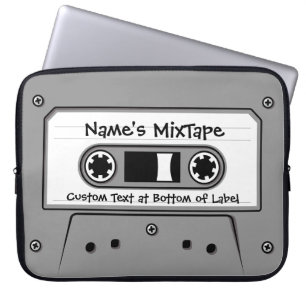 Graue Audiokassette Laptopschutzhülle