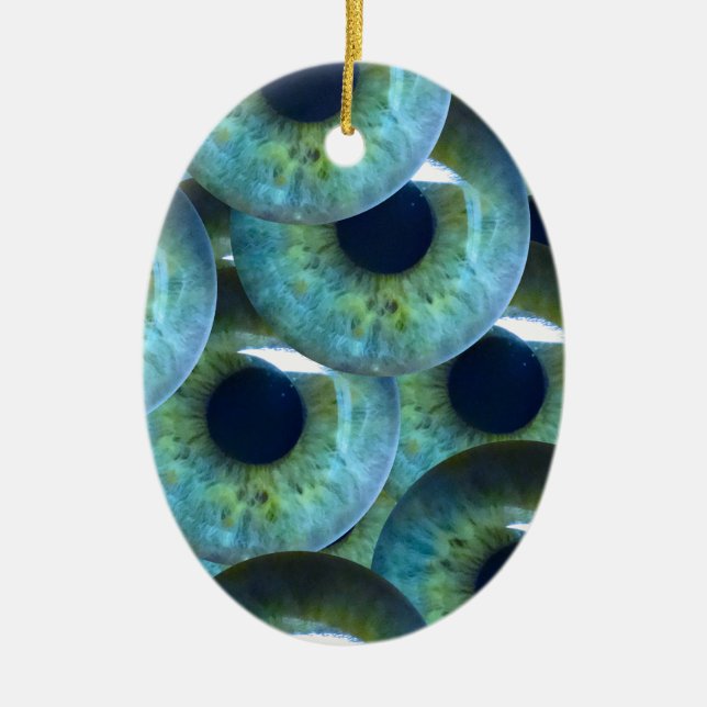 graue Augapfel Keramik Ornament (Vorne)