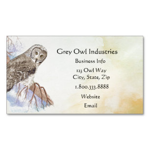 Graue Auwl Industries Bird Magnetische Visitenkarte