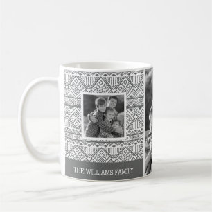 Graue aztekische Familien-Fotos u. Text des Kaffeetasse