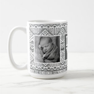 Graue aztekische Muster   LIEBE mit Fotos Kaffeetasse