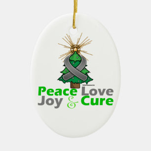 Graue Band-WeihnachtsfriedensLiebe, -freude u. Keramik Ornament