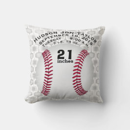 Graue Baseball-Jungs Mitte des Jahrhunderts Geburt Kissen