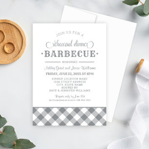 Graue BBQ-Hochzeitsprobe Dinner-Barbecue Einladung