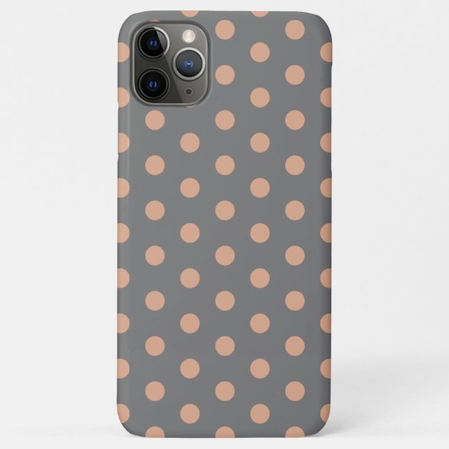 Graue Beige Polka Dot Case-Mate iPhone Case (Rückseite)