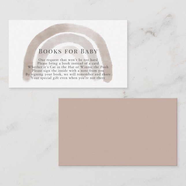 Graue Beige Regenbogen Wasserfarbenbuchanforderung Begleitkarte (Vorne/Hinten)