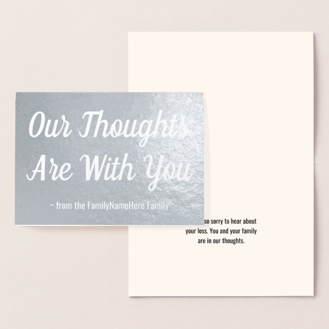 Graue Beileid Folienkarte (Anzeige)