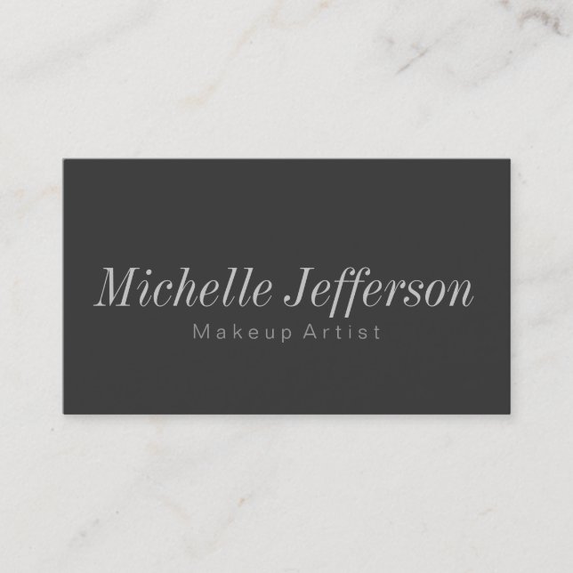 Graue Beruflich Makeup Artist Business Card Visitenkarte (Vorderseite)