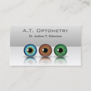 Graue Berufliche Optometristen-Augenbälle Optometr Visitenkarte