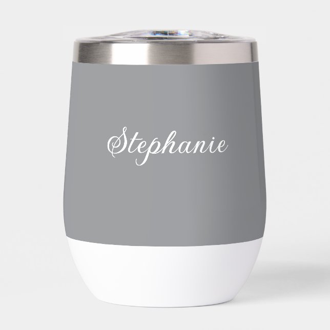 Graue Bezeichnung Moderne elegante Monogram Boho (Vorderseite)