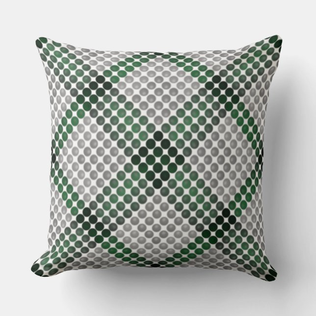 Graue bis grüne Bälle oder Löcher, quergelehntes Q Kissen (Vorderseite)
