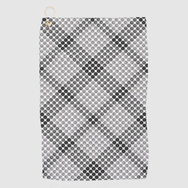 Graue bis schwarze Bälle oder Löcher, querformatig Golfhandtuch (Vorderseite)