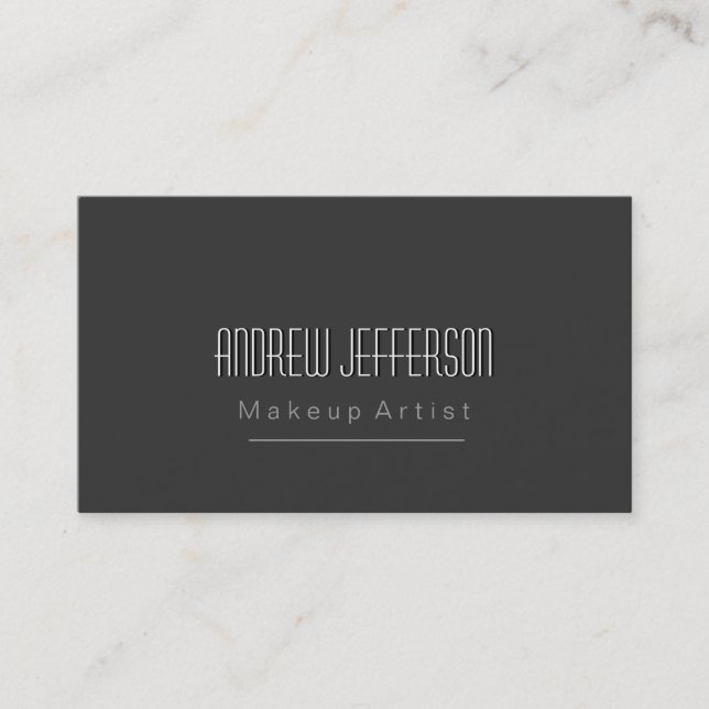 Graue Black Shadow Makeup Artist Business Card Visitenkarte (Vorderseite)