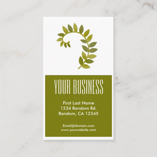 Graue Blätter, anpassbare Visitenkarten Visitenkarte (Vorderseite)