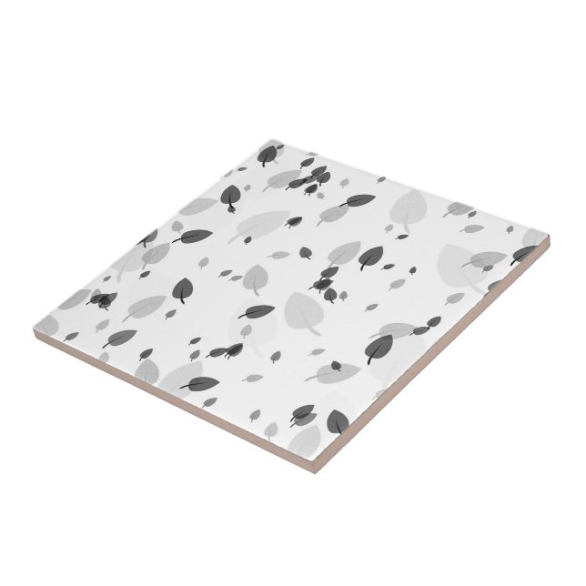 Graue Blätter Fliese (Seite)