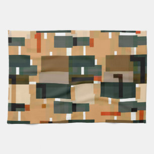 Graue blaubraune Streifen Geschirrtuch