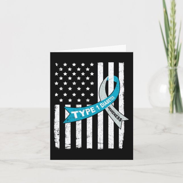 Graue blaue Ribbon amerikanische Flagge Typ 1 Diab Karte (Vorderseite)