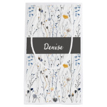Graue Blaue Wildblumen-Wasserfarbe-Monogramm