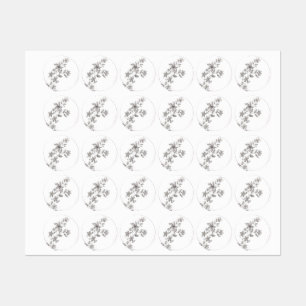 Graue Blume Etiketten