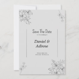 Graue Blume Hochzeitseinladung Einladung