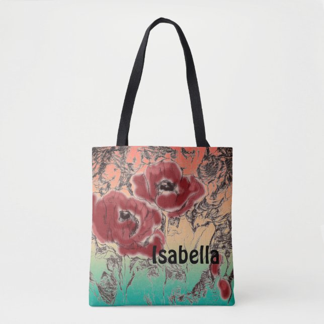 Graue Blume, Pfefferlinge, Blumengras Tasche (Vorderseite)
