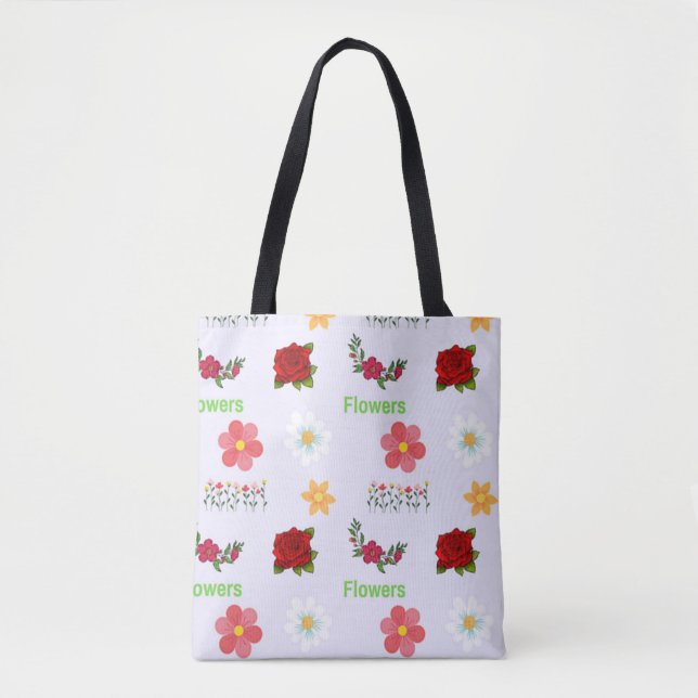 Graue Blume Tasche (Vorderseite)