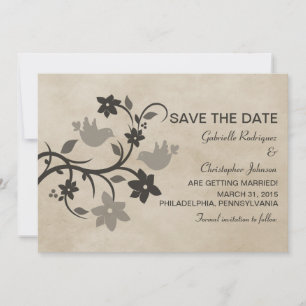 Graue Blütenlöffel Save the Date einladen Einladung