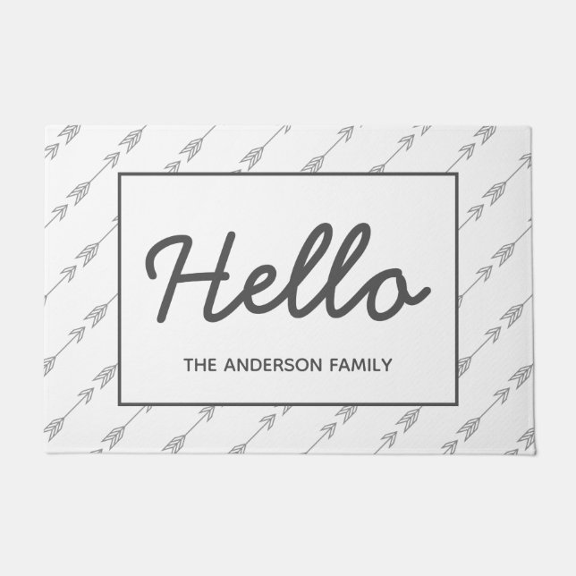 Graue Bohemische Pfeile Fußmatte (Vorderseite)