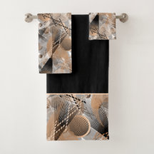 Graue, braune Abstraktion. Handtuchhandtuch Set