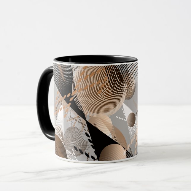 Graue, braune Abstraktion. Tasse (Vorderseite Links)