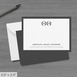 Graue Business Note Card mit Logo Mitteilungskarte
