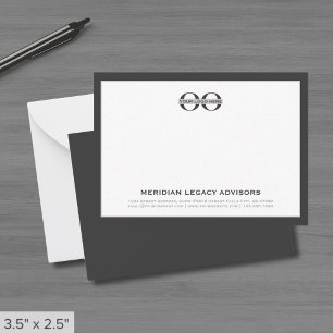 Graue Business Note Card mit Logo Mitteilungskarte