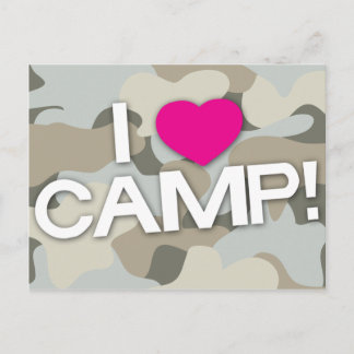 Graue Camouflage I LIEBE CAMP! Postkarte