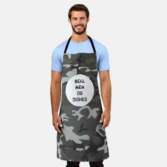 Graue Camouflage Military Men Personalisiert Schürze (Getragen)