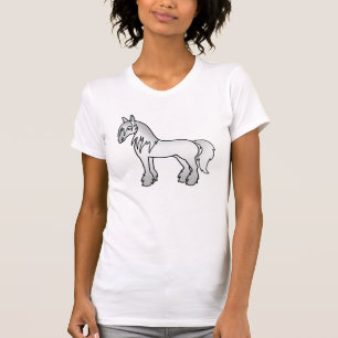 Graue Cartoon Gypsy Vanner Shire Clydesdale Pferd T-Shirt