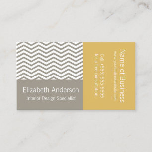 Graue Chevron-Inneneinrichtungsdesign Visitenkarte