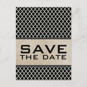 Graue Chic-Folie Save the Date Postkarte