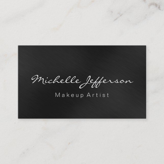 Graue Color Makeup Artist Script Business Card Visitenkarte (Vorderseite)