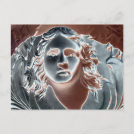 Graue Computerkunst im urn-Gesicht Postkarte