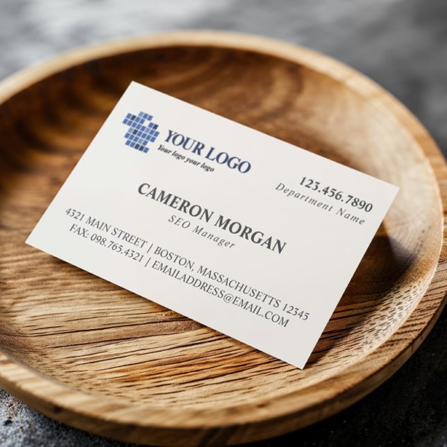 Graue, cremefarbene Berufliche Add-Logos Visitenkarte (Von Creator hochgeladen)