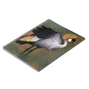 Graue Crowned Crane Bird-Notebook Notizblock